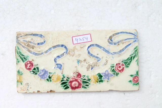 Japan antique art nouveau vintage majolica border tile c1900 Decorative NH4354