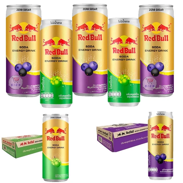 REDBULL GREEN APPLE,BLACKCURRANT Blueberry Energy Drink 250ml-New ...
