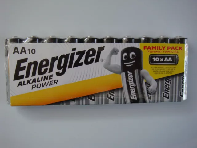 10x Energizer Alkaline Power AA Mignon LR6 Batterien