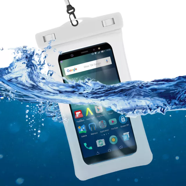 Pochette Smartphone Housse Waterproof Protection IP68 100% Tactile - Blanc 2