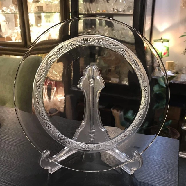 LALIQUE, ROLLEBOISE : paire d'assiette à dessert e