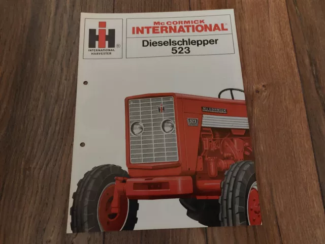 Original Prospekt International Dieselschlepper 523 Mc Cormick IHC Traktor