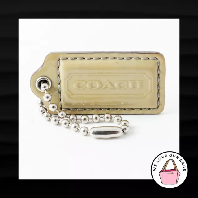 2" Medium COACH MUTED GREEN PATENT LEATHER KEY FOB BAG CHARM KEYCHAIN HANG TAG