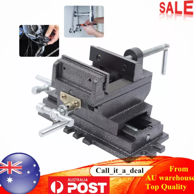 4" Cross Drill Press Vise 2 Way X-Y Clamp Heavy Duty Machine Slide Metal Milling