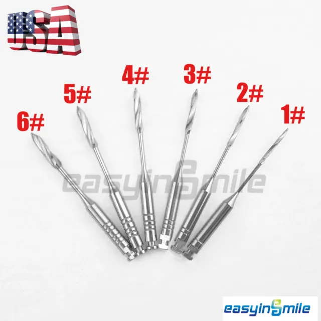 6 Pcs Dental Endo Burs Peeso Reamers Root Canal Glidden Drills 1# -6# Assorted
