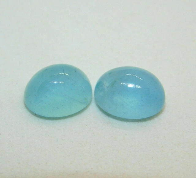 9.25 Cts Natural Milky Santa Maria Blue Aquamarine 11x9 mm Oval Pair Calibrated