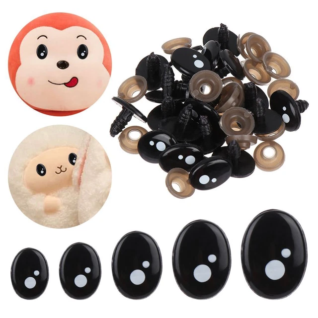 DIY Toys Oval Safety Eyes For White Bear Puppet Crafts Plush Doll Accessories