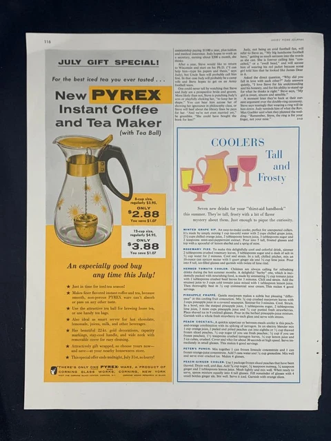 Magazine Ad* - 1957 - PYREX Coffee & Tea Maker - Mid Century Modern