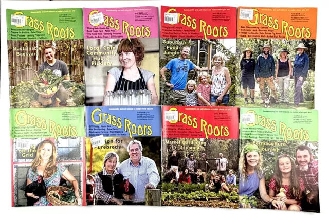 Grass Roots Bulk Lot 18 Magazines Sustainable Self sufficiency Off Grid SH1