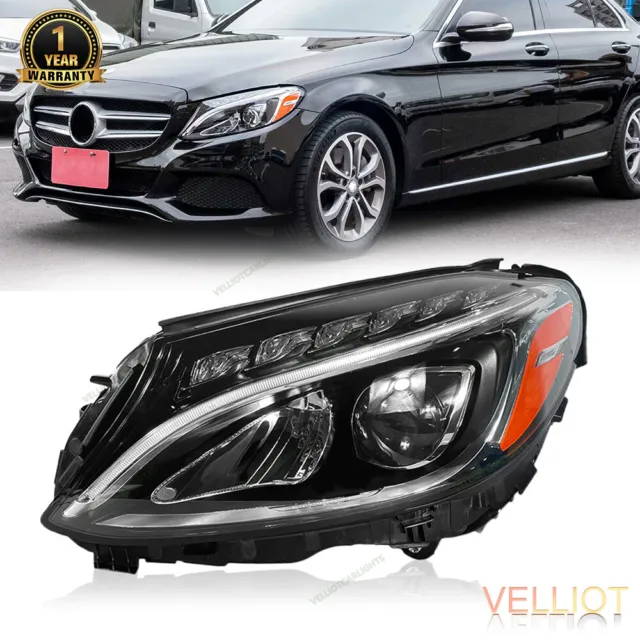 For Mercedes Benz C Class W205 2015-2018 C300 LED Headlight Left Driver