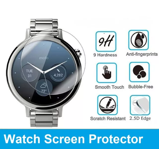 Tempered Glass Screen Protector Film for Round Smart Watch Face 2.5D / ALL SIZES