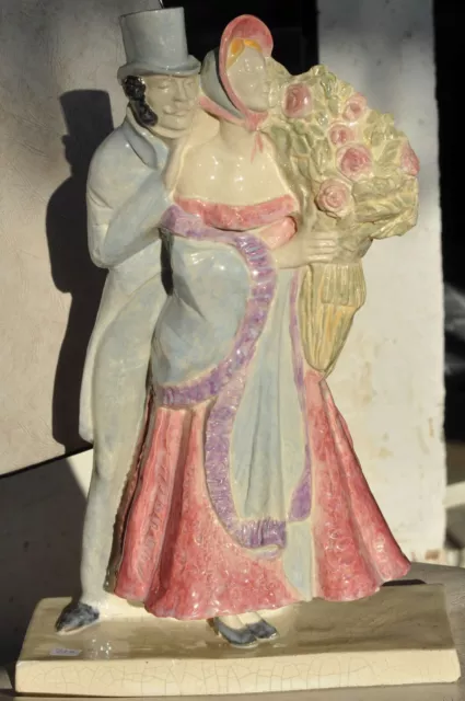 Ceramique Craquelee Art Deco Signee Jacques Fabre Edition Kaza Ceramic Sculpture
