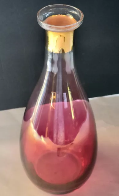 Vintage Pink Gold Decanter Tear Drop Shape Retro MCM Rare