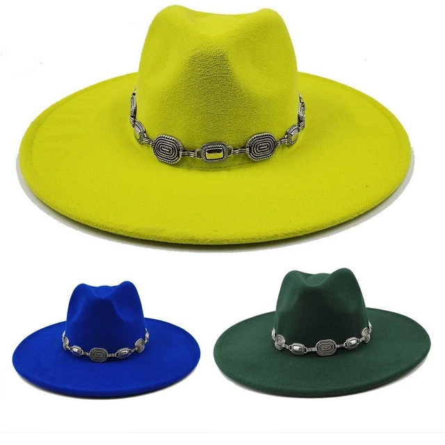 Cappello Fedora per uomo donna 9,5 cm a tesa larga in lana da cowboy da...