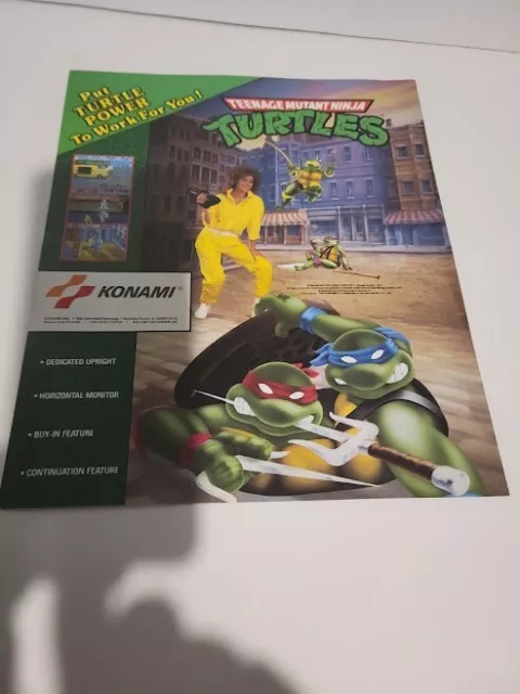 Flyer  KONAMI,TMNT  1989  Arcade Video Game advertisement original see pic