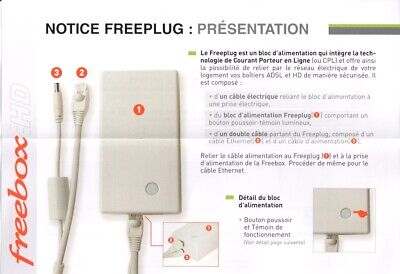 Freebox 1 CPL Freeplug 200 Mbts Alimentation Freebox Envoie Rapide Sans Cable 