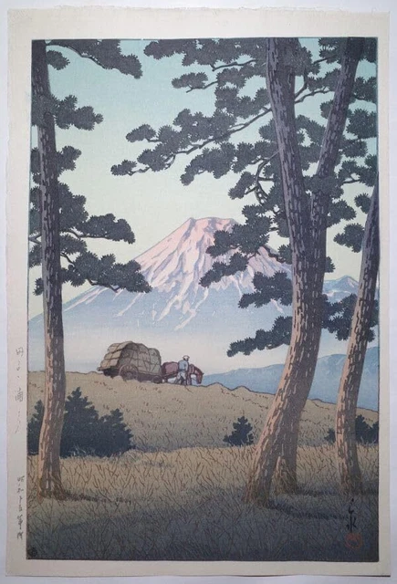 Kawase Hasui Evening In Tagonoura Large Format Shinhanga Watanabe Edition Surviv