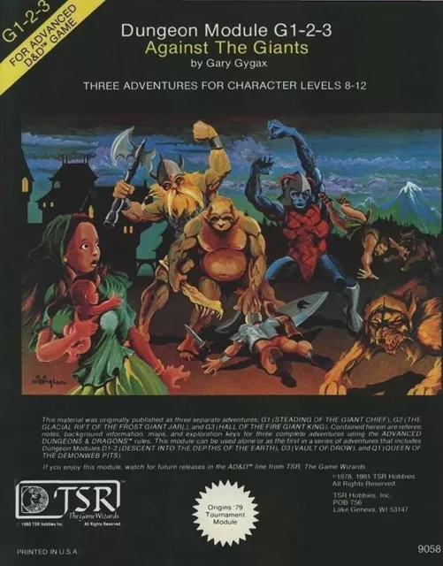 1e AGAINST THE GIANTS G1-3 Softcover Advanced Dungeons Dragons AD&D 1st Edition