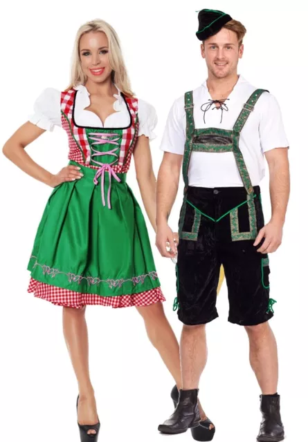 Couple Oktoberfest Costume Bavarian German Mens Ladies Lederhosen Beer Maid 2