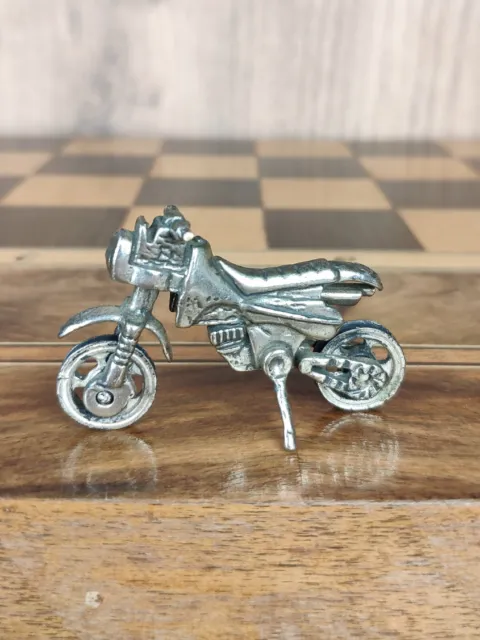 Miniature Vintage Collectible Silver 800 Figure motorcycle 25 gr  Height 2,8 cm