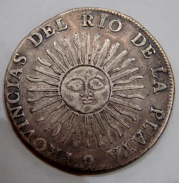 Argentina - 1813  PTS J  - Silver 4 Reales - KM# 4