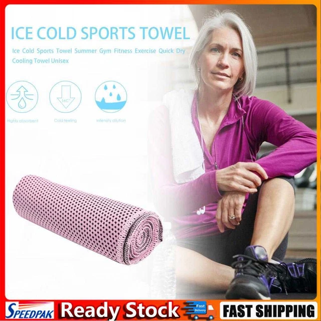 Ice Cold Sports Towel Summer Outdoor Fitness Quick Dry Cooling Towel (Pink)