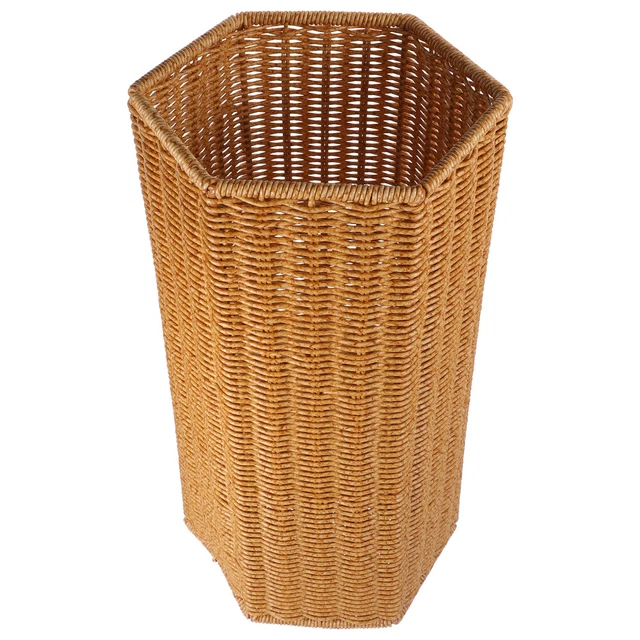 Porte-parapluie En Bois – Panier Rangement 42 X 21 X 21 Cm – Pour Entrée, Hall, Hôtel – Marron
