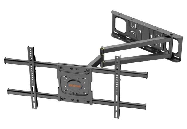 Montaje de pared de TV en esquina, montaje de TV de brazo largo con extensión de 25,6 pulgadas, movimiento completo T...