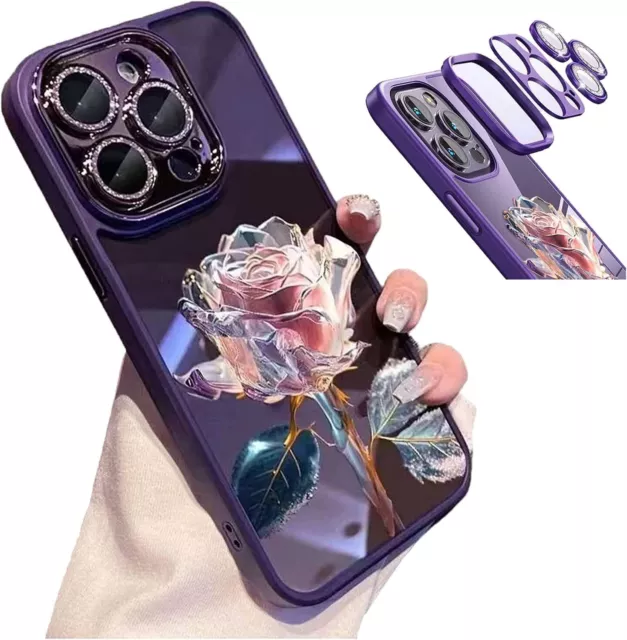 Fairy Rose Phone Case with Camera Protector for iPhone 12/13/14 Pro Max