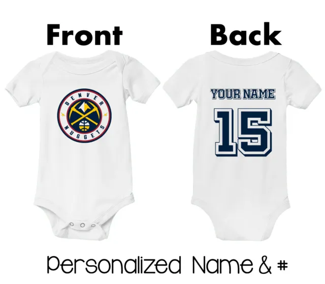 Personalized Baby Denver Nuggets Kids Bodysuit Jersey Infant Jokic Fan Newborn