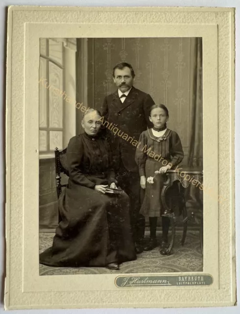 orig. KAB Kabinett Foto Fotografie Bild alt Mode um 1890 Bayreuth Familie