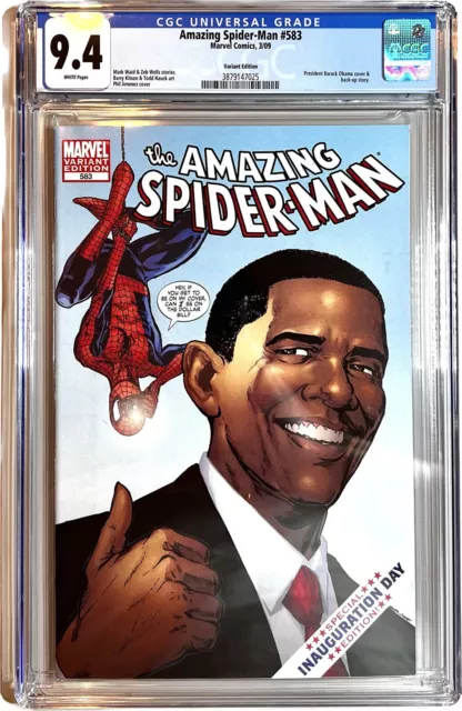 Barack Obama AMAZING SPIDER-MAN #583 CGC 9.4 INAUGURATION - 1st Print Comic 2009