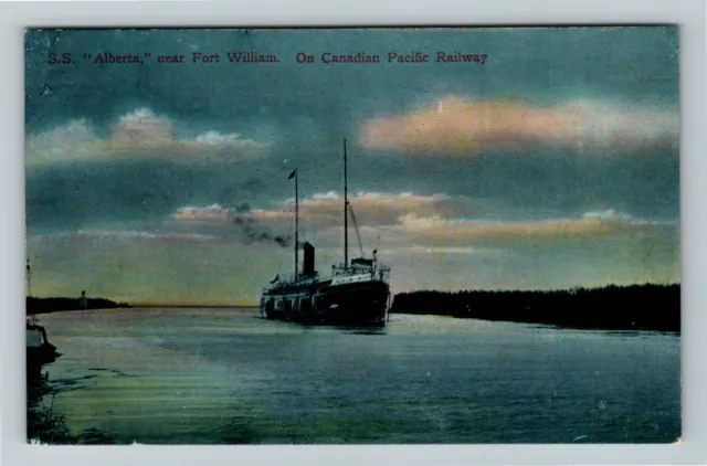 SS Alberta Near Fort William, Canadian Pacific Railway, Vintage Postcard