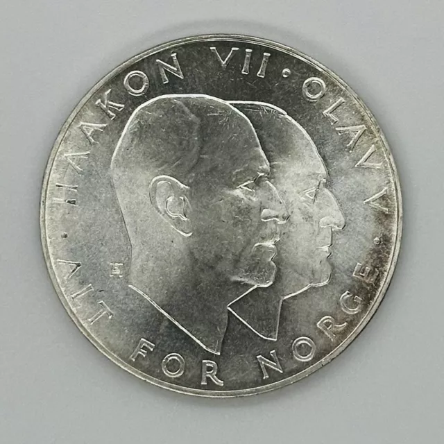 Norway 25 Kroner 1970 Silver Circulated - 25 Years of Victory In WWII