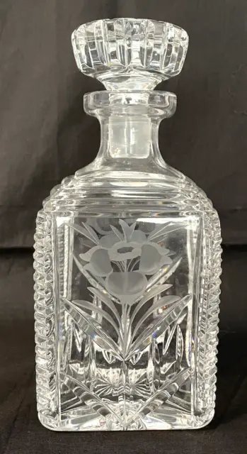 STUNNING Vintage Cut Crystal Brandy Decanter Bottle with Stopper