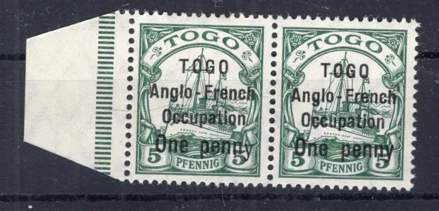 Togo British 15II +15II Pfii Pair, Variety With Folded, Normal Mke (A8277