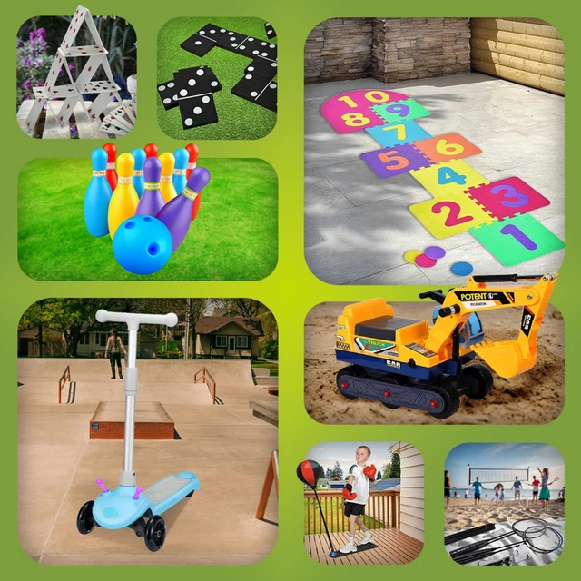 JUMBO OUTDOOR GARDEN Games Kids Family Fun Activity Giant Toys Bowling ...