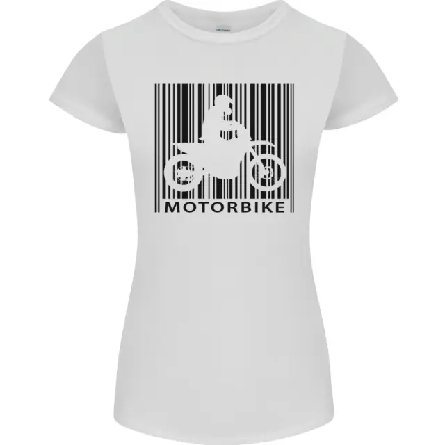T-shirt moto codice a barre biker moto donna petite cut
