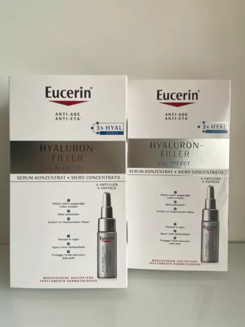 2 x EUCERIN HYALURON - Filler + 3x Effect - Serum Konzentrat 6x 5 ml