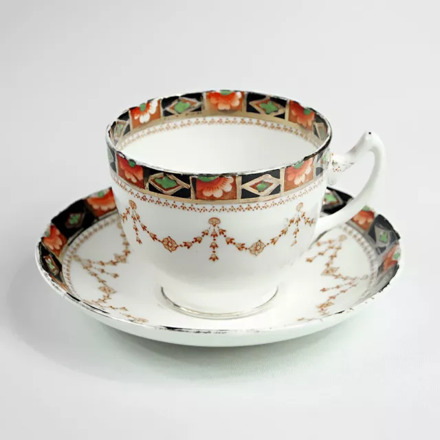 Ancienne Tasse Thé Porcelaine Vintage Gladstone China Bone Tea Cup Saucer 1930' 2