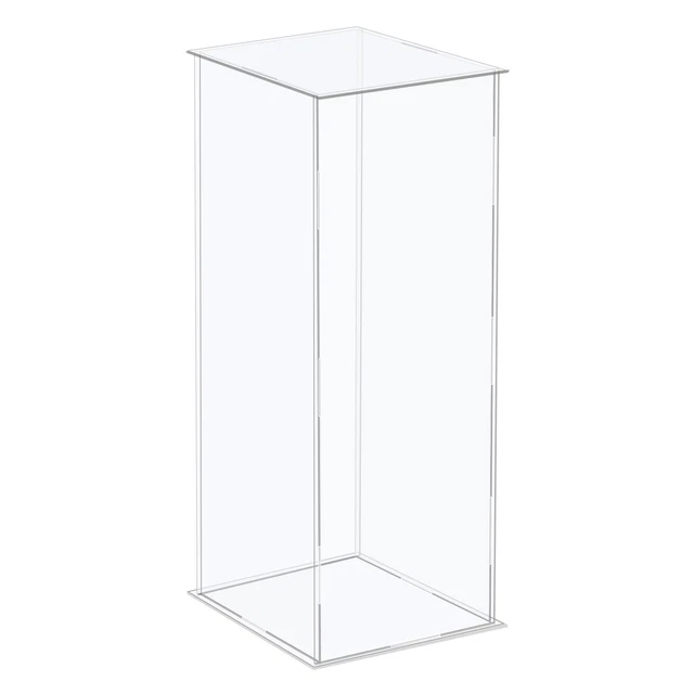 Acrylique Boîte Cube Stockage Assemblage Vitrine 16x16x41cm pour Collection