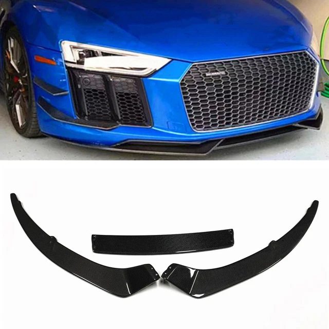 Carbon Fiber Front Spoiler Splitter Cover Trim For Audi R8 Coupe 2016-2019 2017