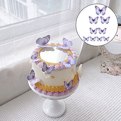 18 piezas/juego de tapas para decoración de pasteles decorativas festivas en forma de mariposa artificial