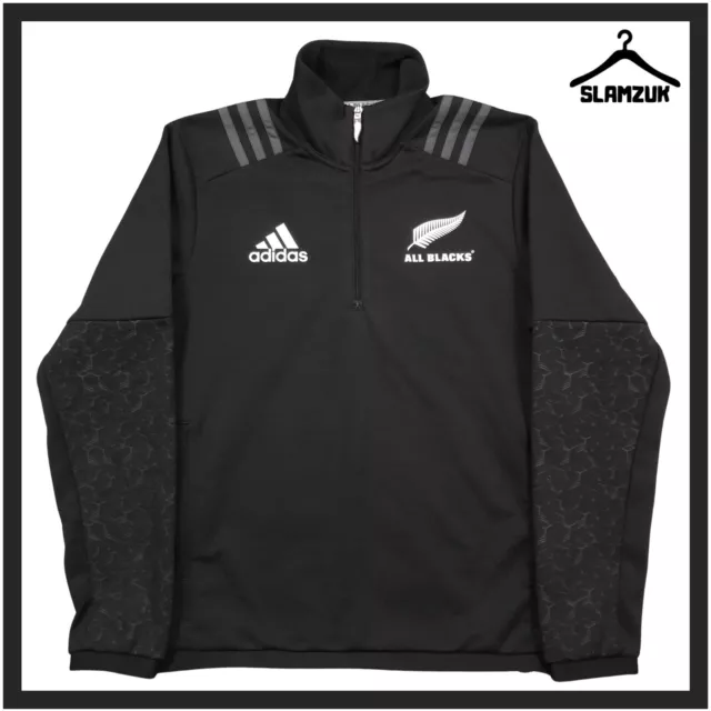 All Blacks Rugby Union Jacket Adidas Medium New Zealand 1/4 Zip Top BQ6312 EE4