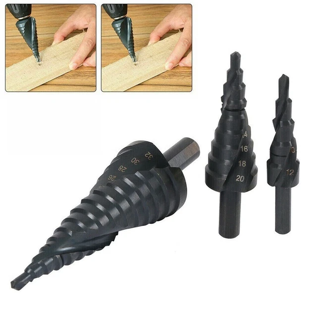 HSS Step Drill Bit Set Large Cone Titanium Bit Set Metal Hole Cutter 4-12/20/32
