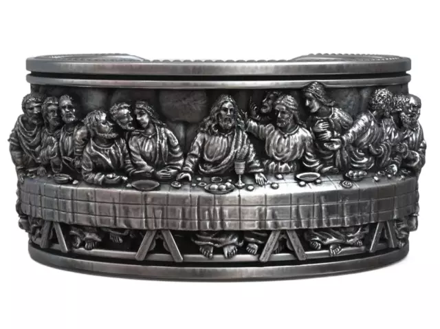 Jesus Christ The Last Supper Religious Artistic Relief 925 Sterling Silver Rings 2