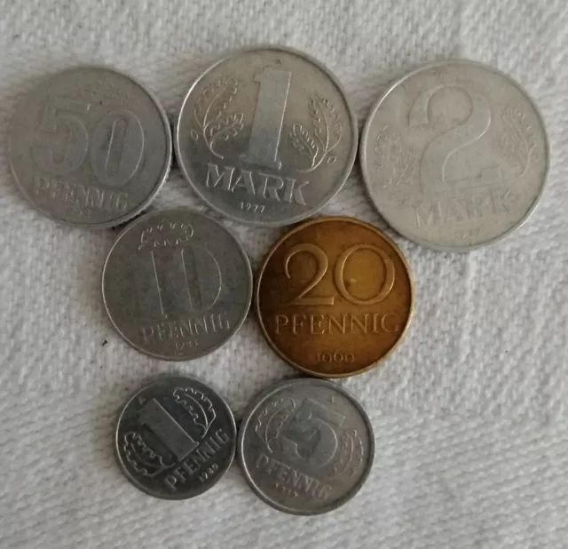 Münzen der DDR 1 Pfennig bis 2 Mark