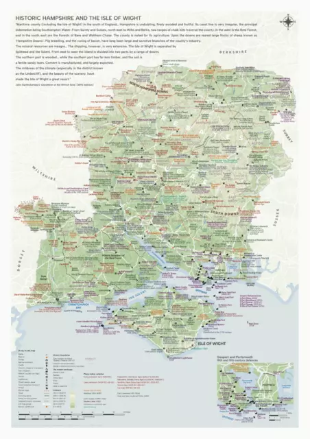 Historic Hampshire and the Isle of Wight - map/poster