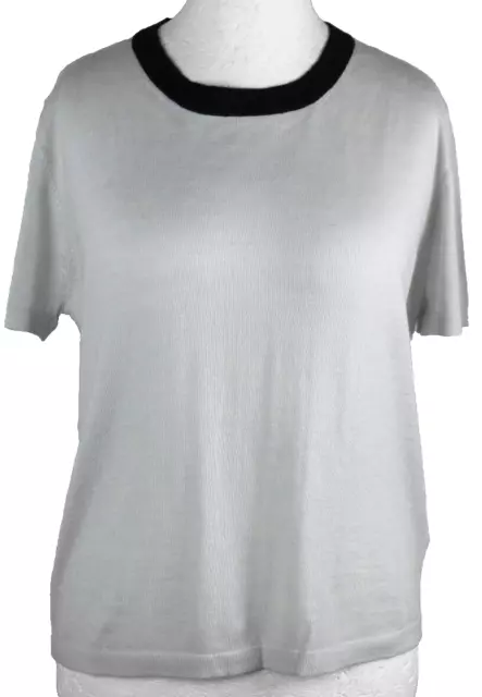 Rodier Jersey, Camisa de Punto Manga Corta, 100% Lana, Mujer Gr.44, LP