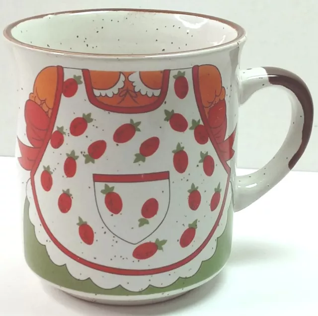 Vintage Fred Roberts San Francisco Strawberry Apron  Mug   FREE SHIPPING